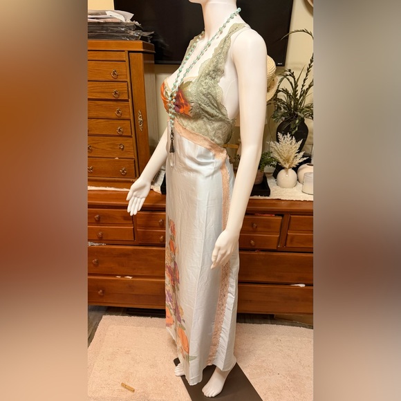Sky Combo Airbrush  elegant Flora  slip Dress by Free People. NWT. Retails $128 - Picture 6 of 7